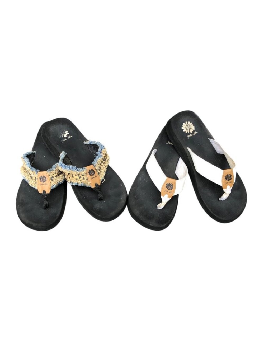 Yellow Box Flip Flop Sandals Women’s Size 8.5 Mixed Styles Crochet & White Strap